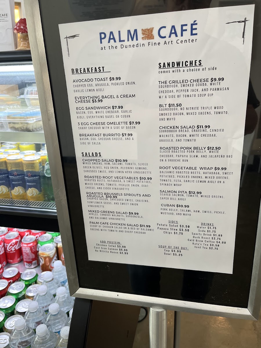 Palm Cafe menu board