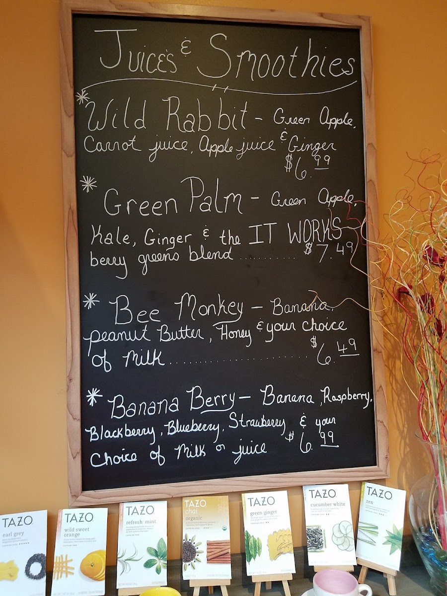 Palm Cafe menu board