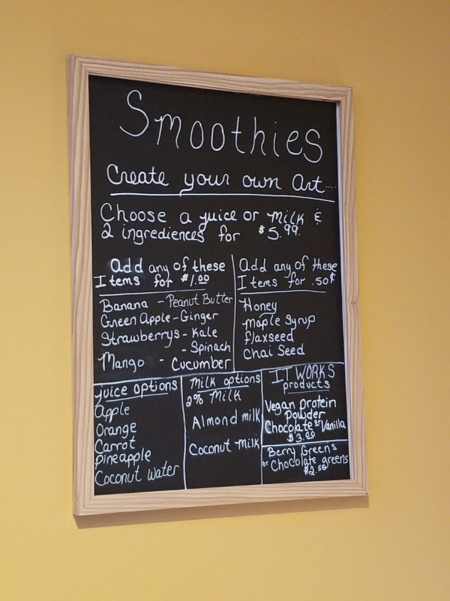 Palm Cafe menu board