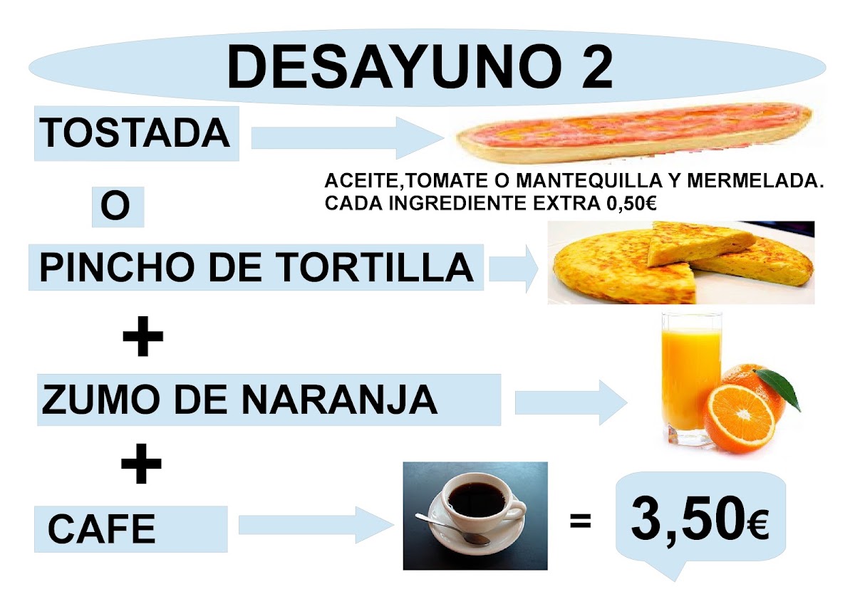 La Tapa Café & Bar menu board