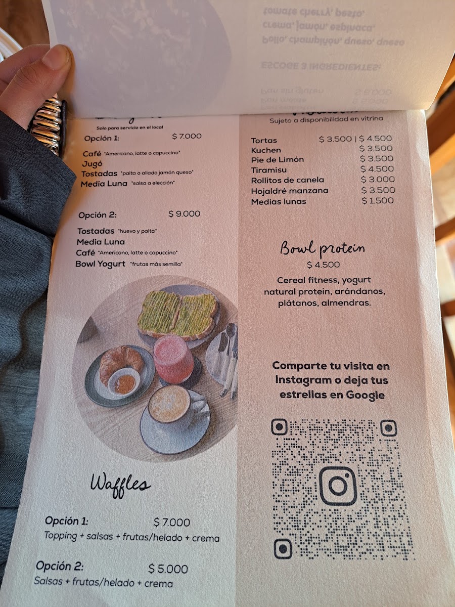 Café Baluarte menu board
