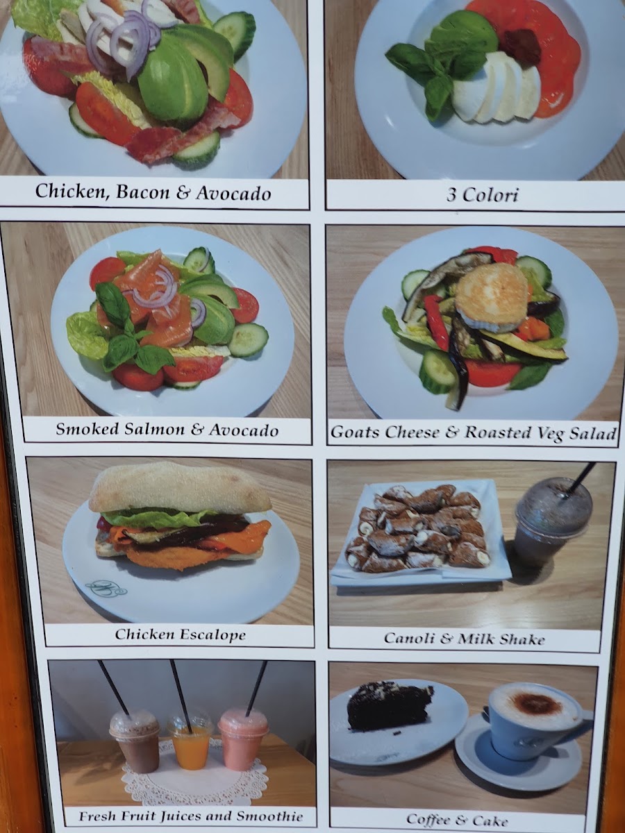 Maria's Coffee Sandwich Bar menu board