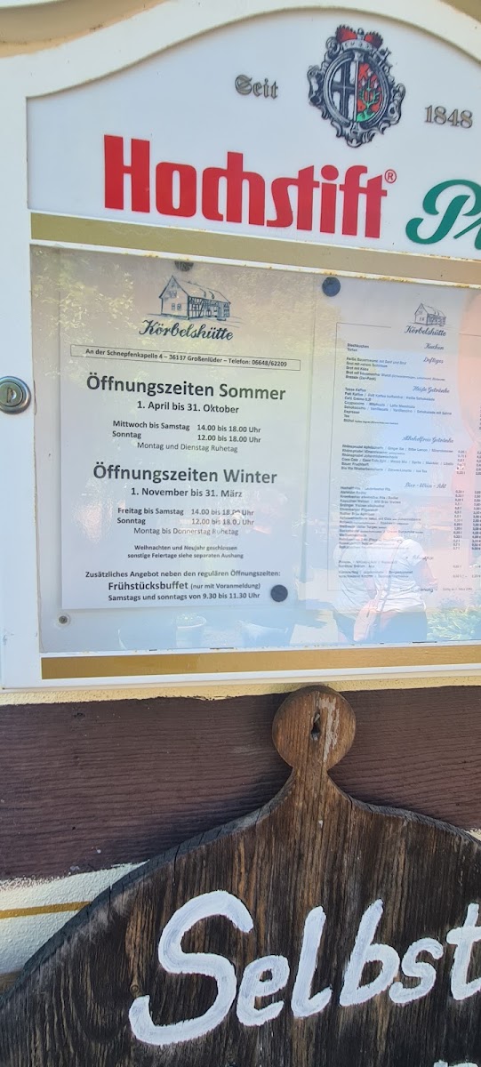 Körbelshütte menu board