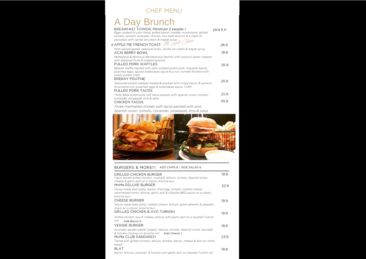 Degani Malvern East menu board