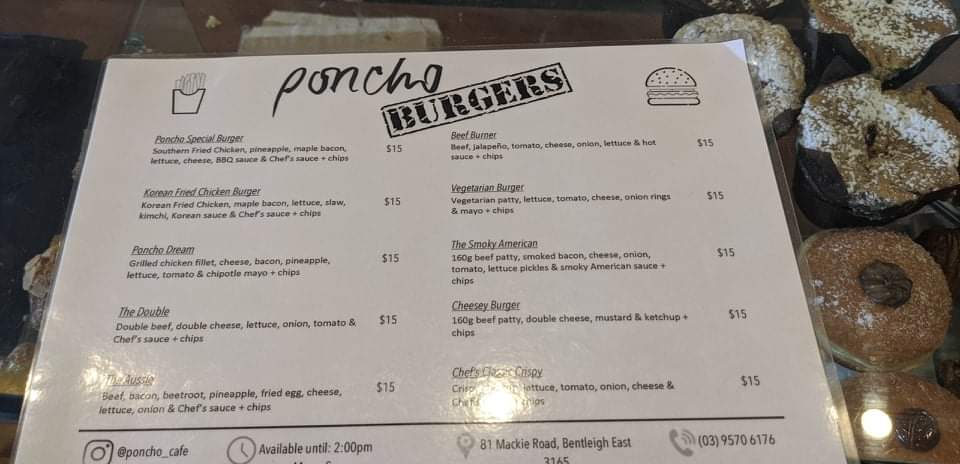 Poncho menu board