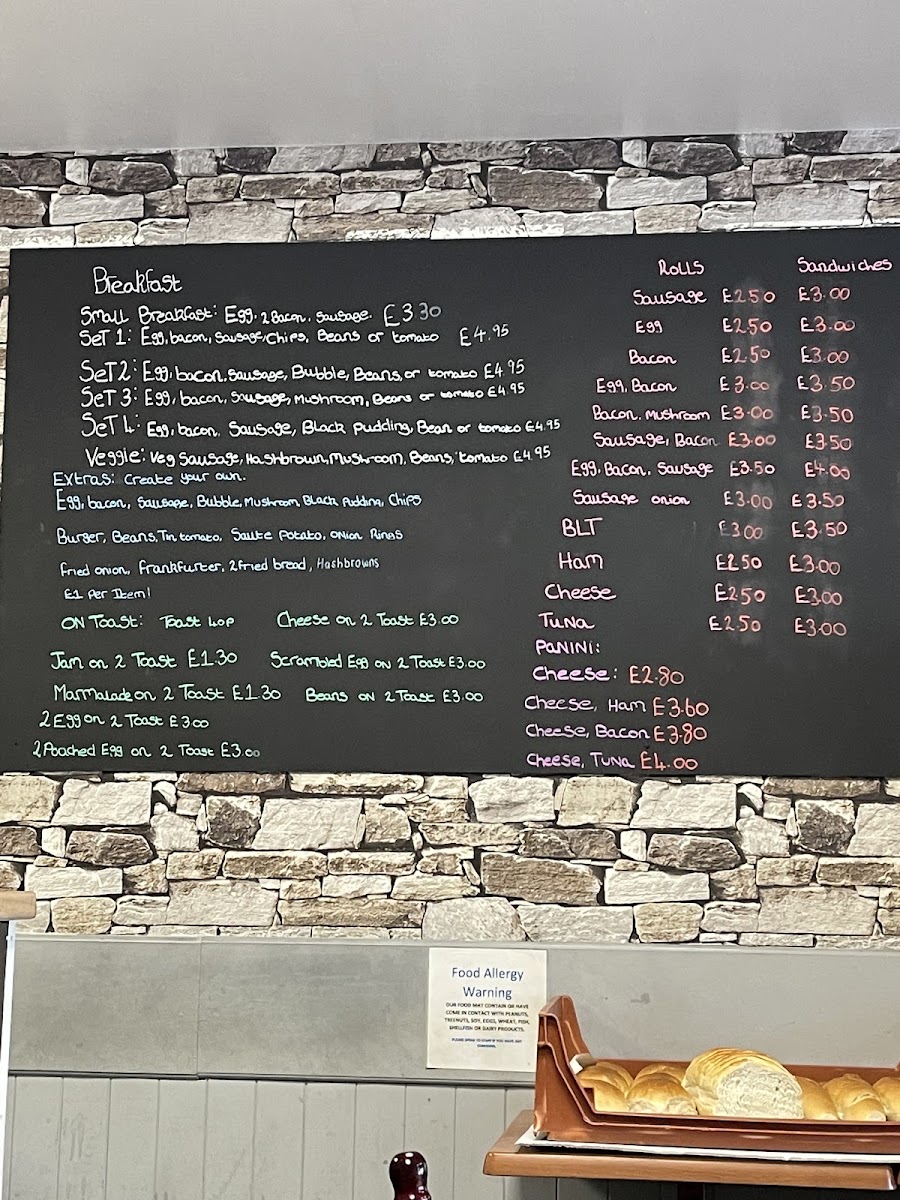 Burlington Cafe menu board