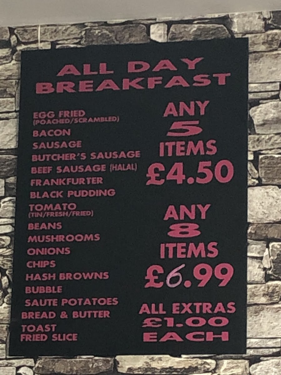 Burlington Cafe menu board