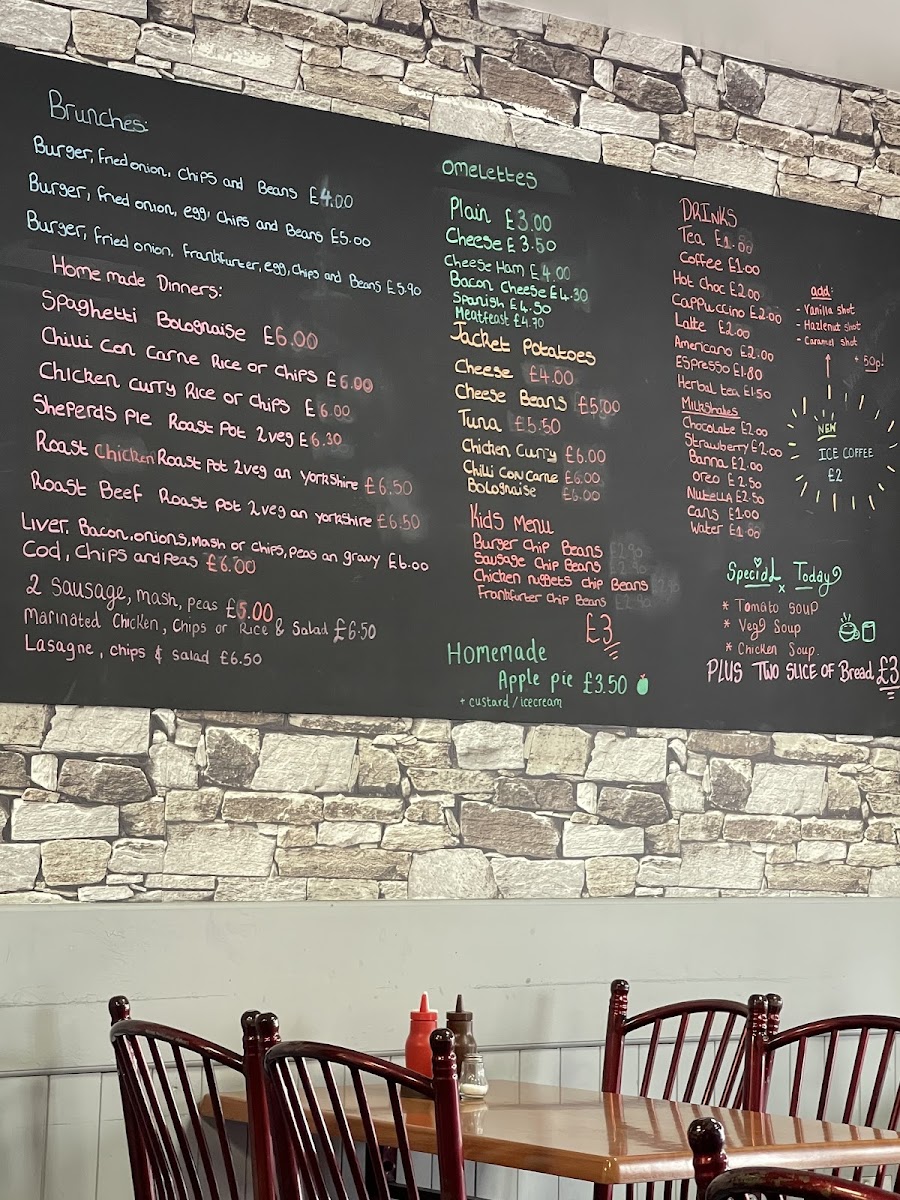 Burlington Cafe menu board