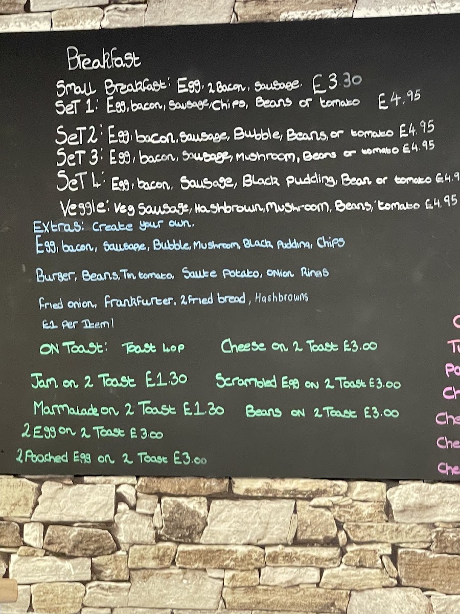 Burlington Cafe menu board