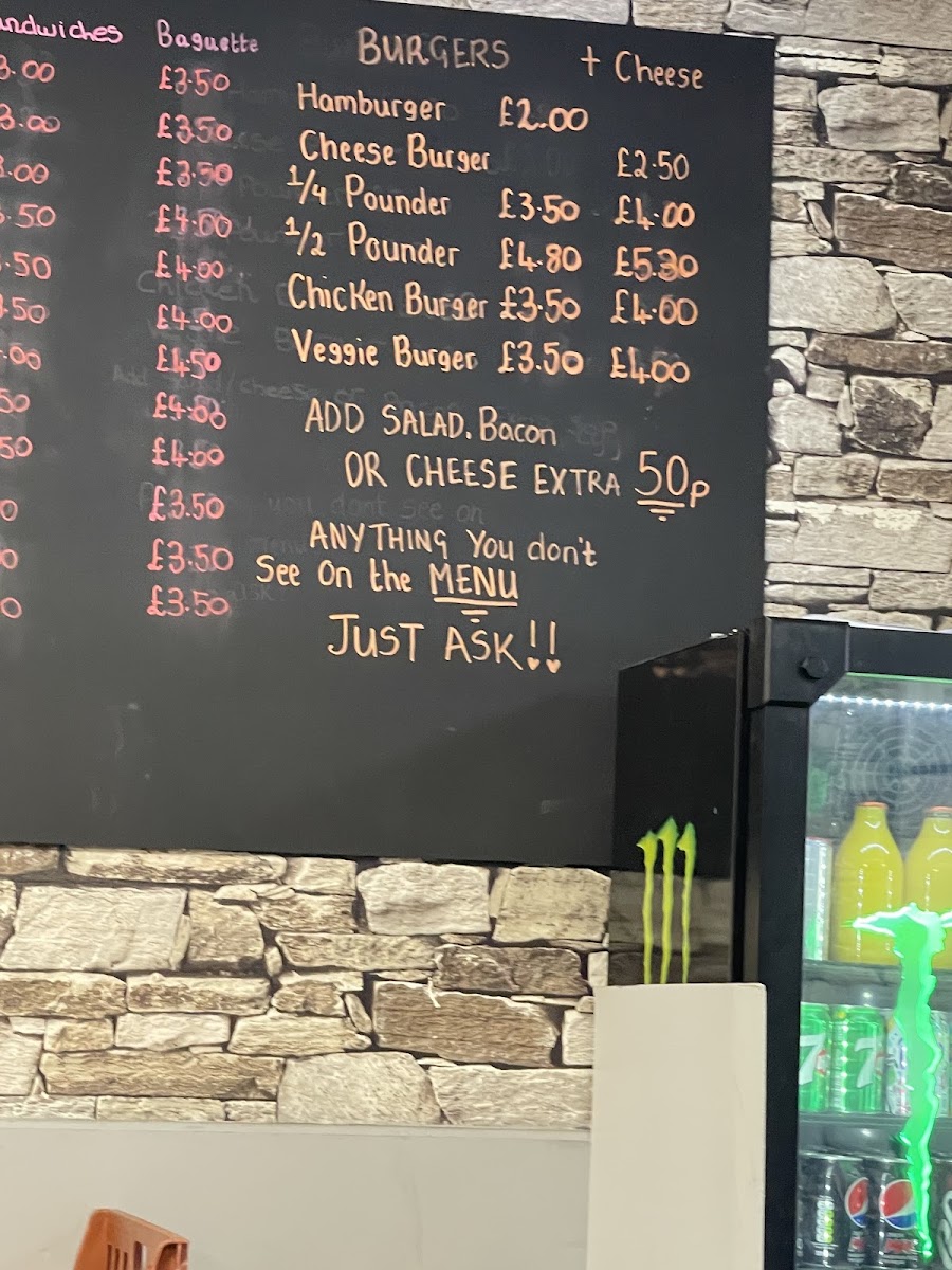 Burlington Cafe menu board