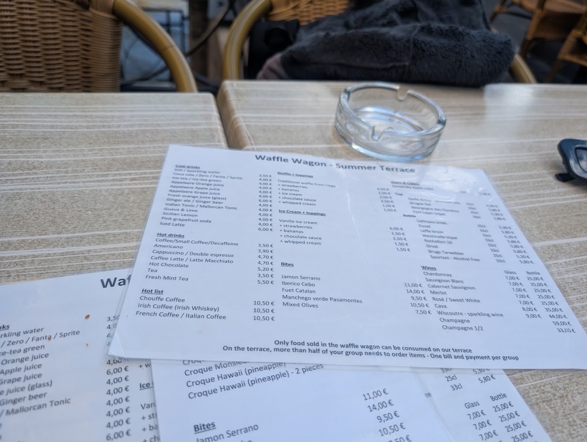 Waffle Wagon menu board