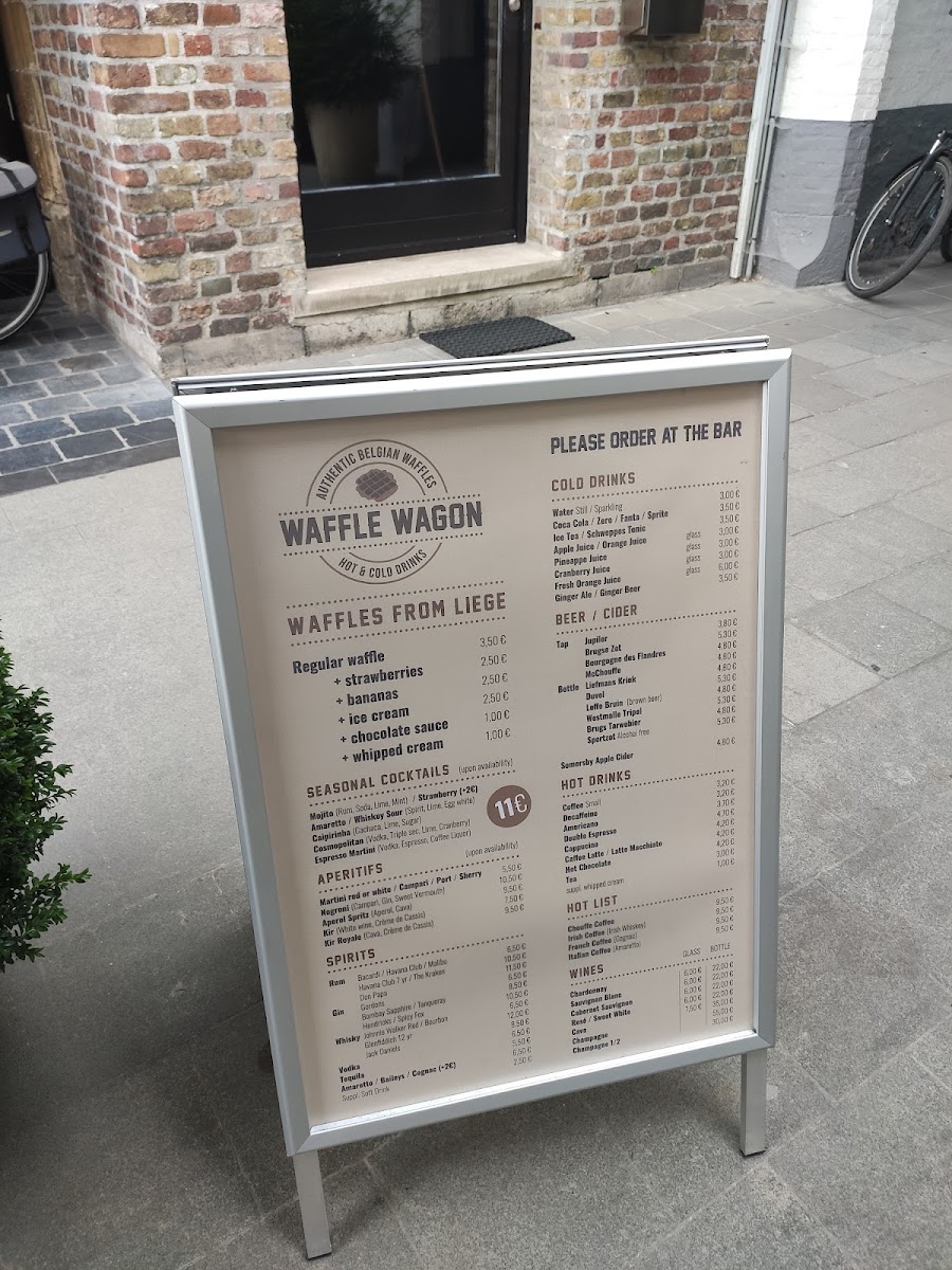 Waffle Wagon menu board