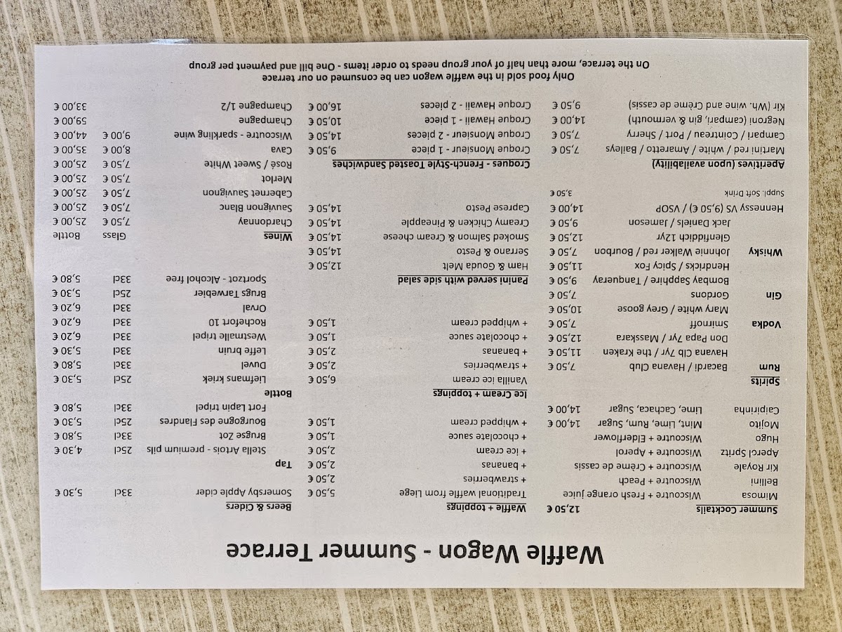 Waffle Wagon menu board