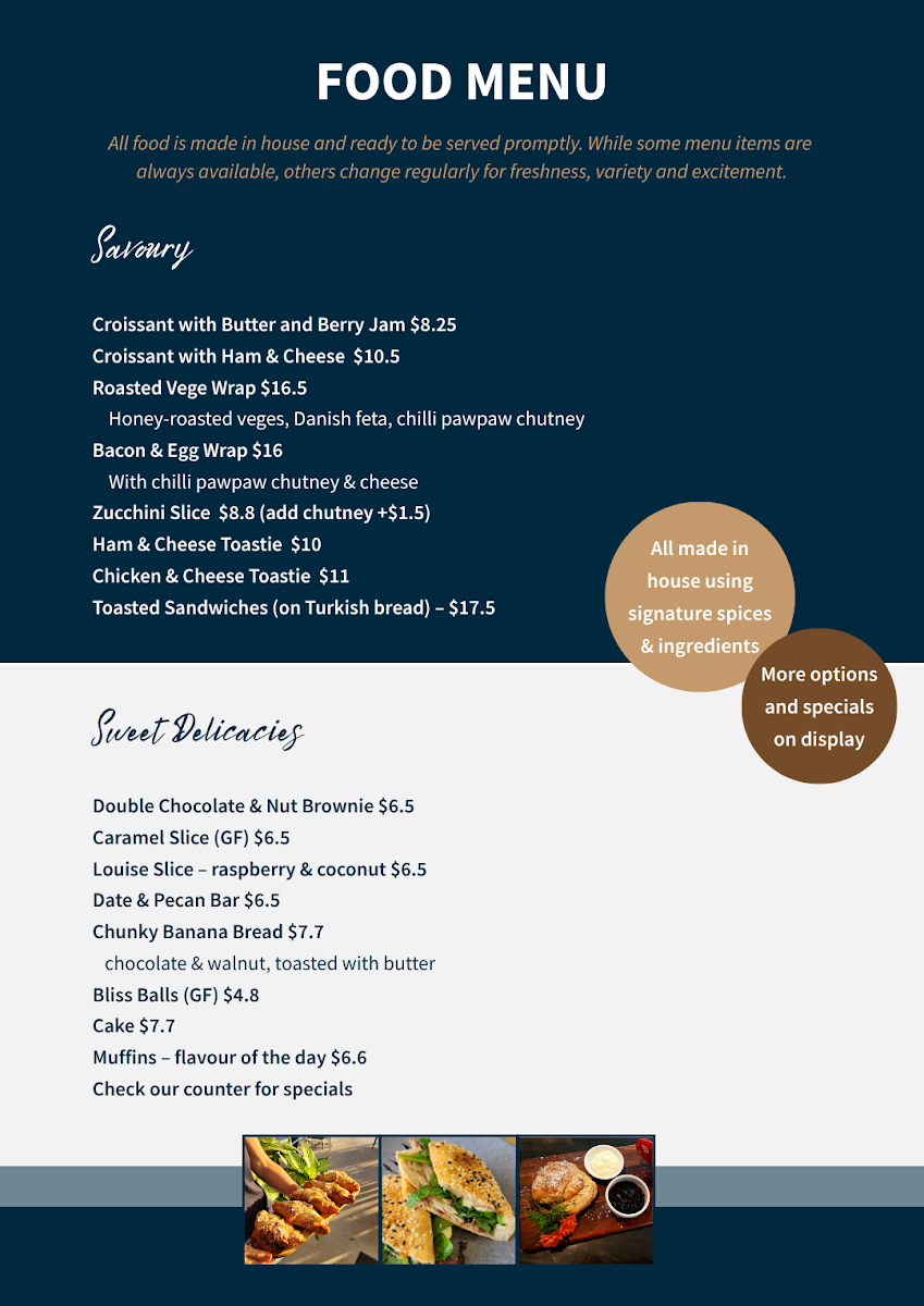 Sipping Duck Coffee Roasters menu board