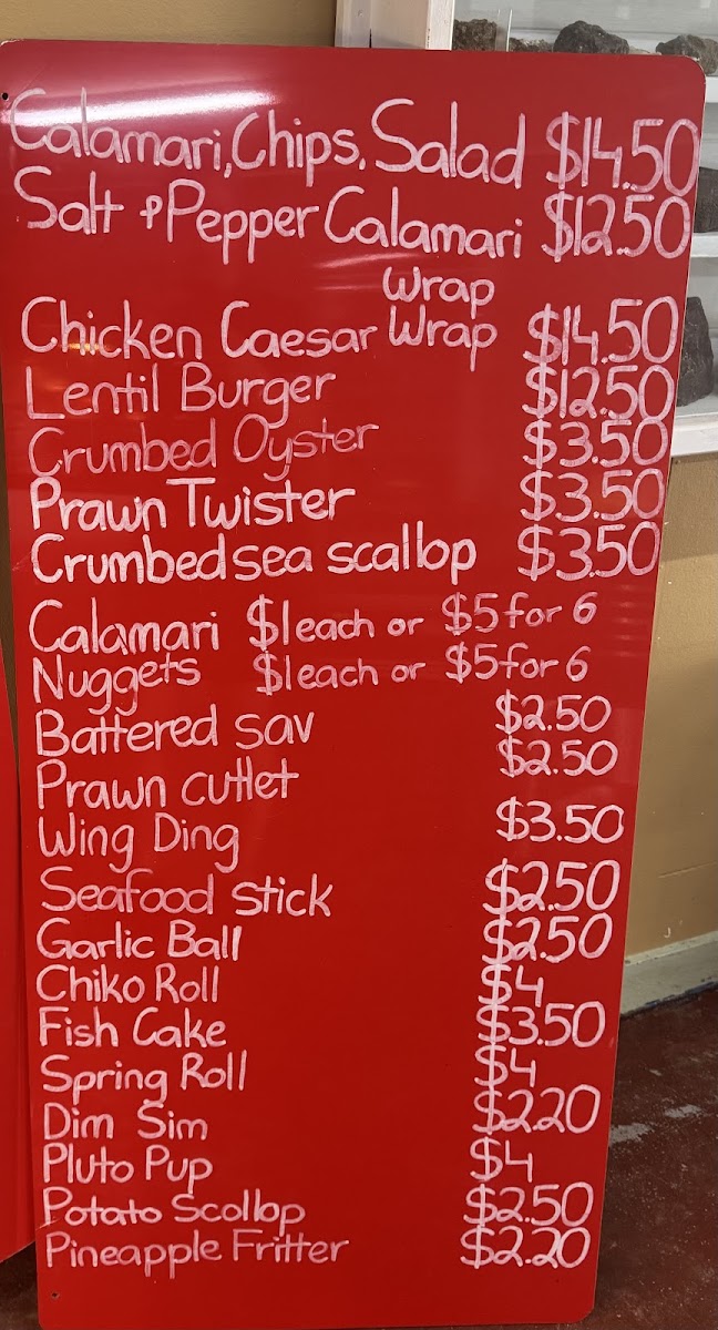 Malanda Cafe menu board