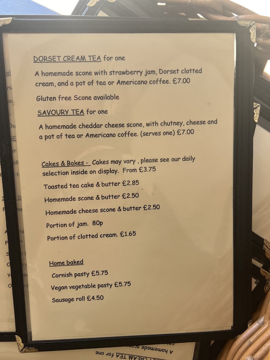 Manor Farm Tea Room menu board