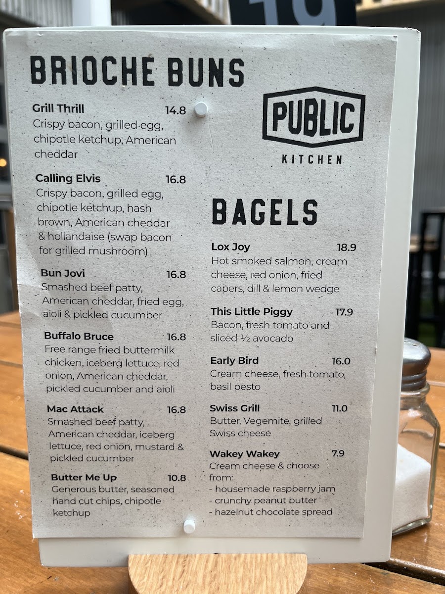 The Public Kitchen menu board