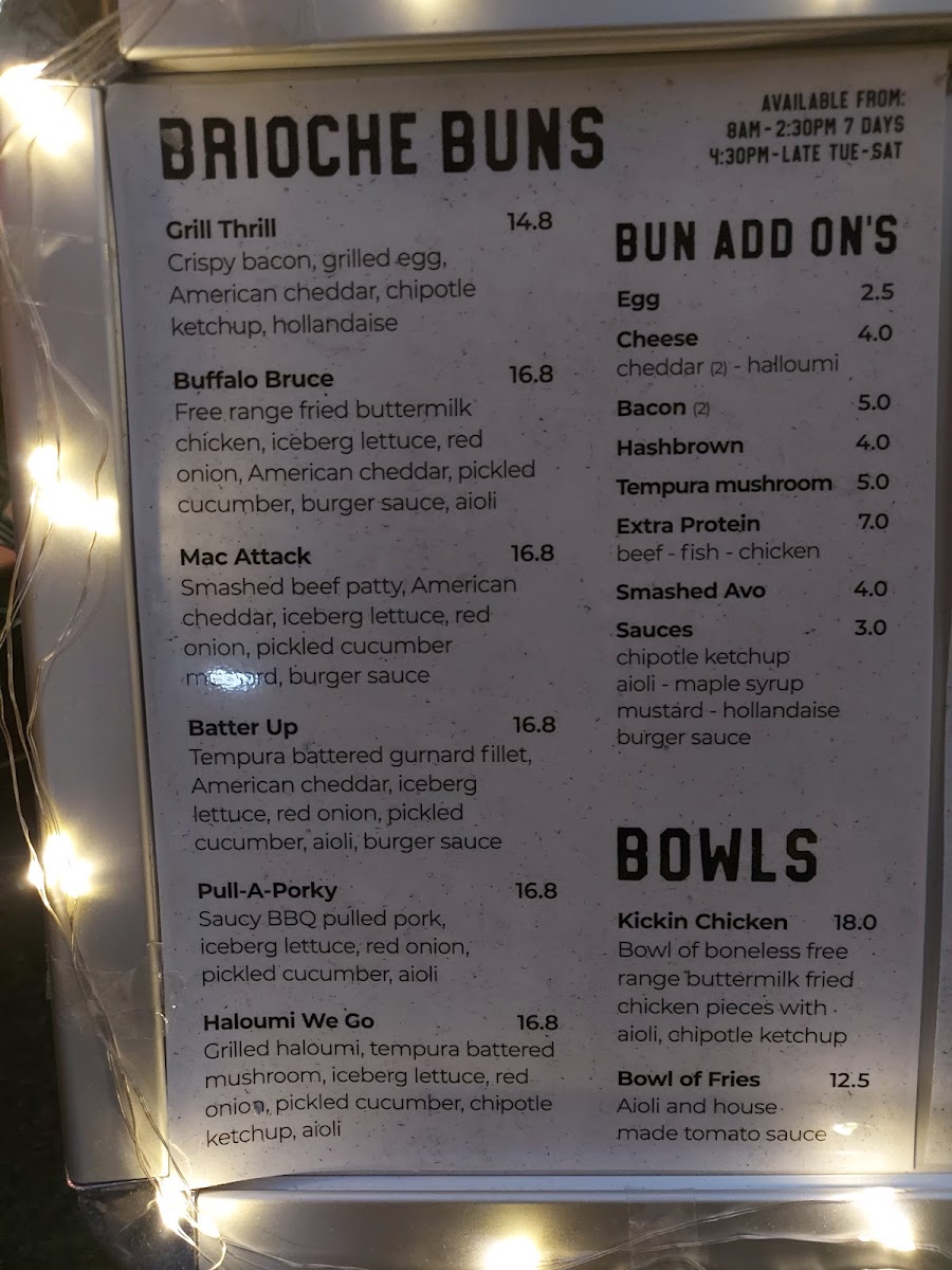 The Public Kitchen menu board