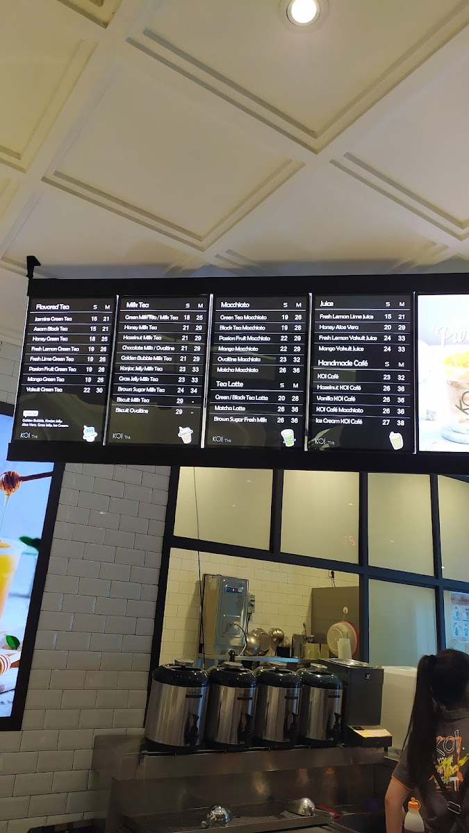 KOI The Emporium Pluit Mall menu board