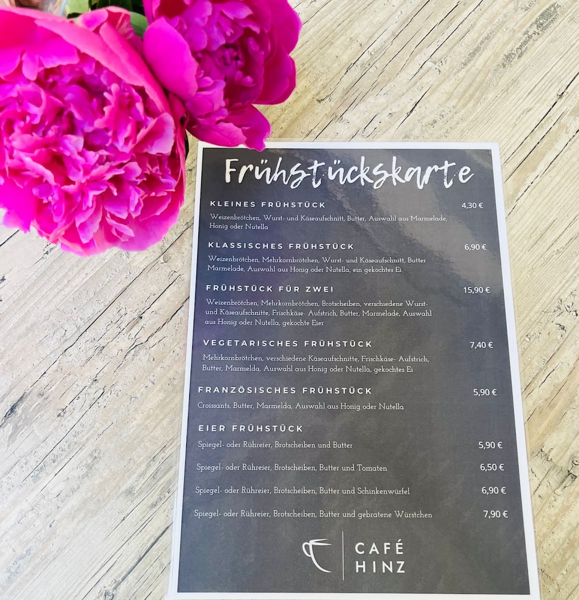 Café Weismann menu board