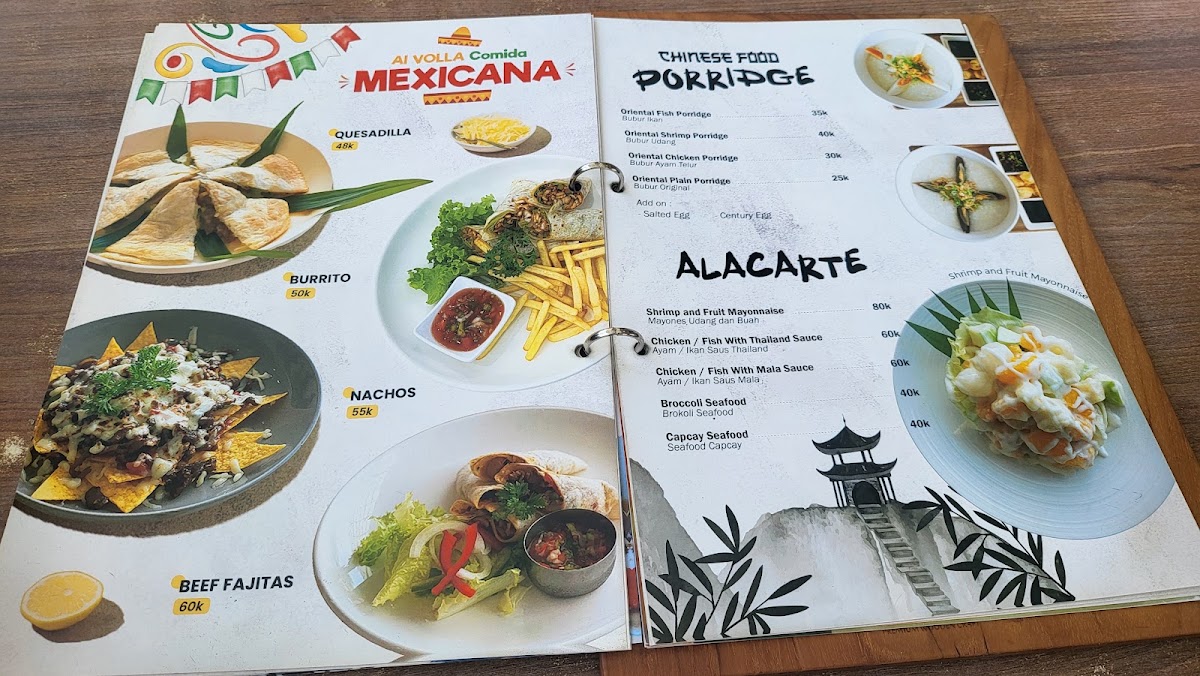 Ai Volla Cafe menu board