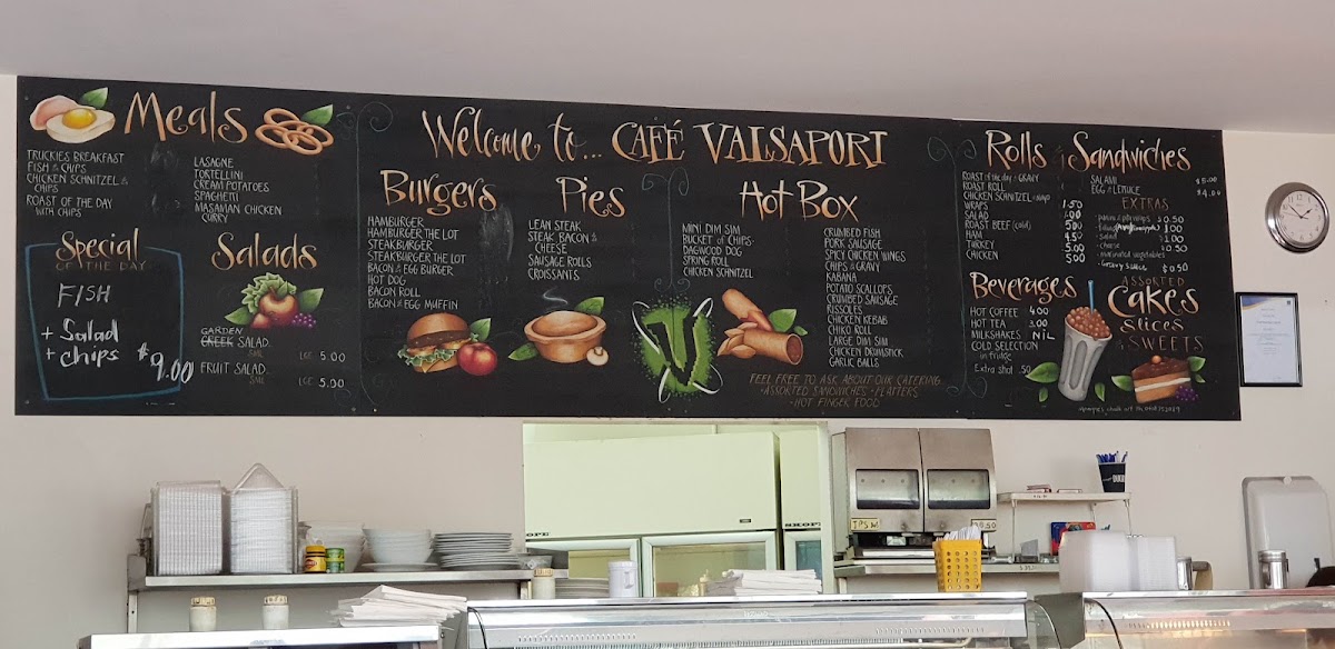 Cafe Valsapori menu board