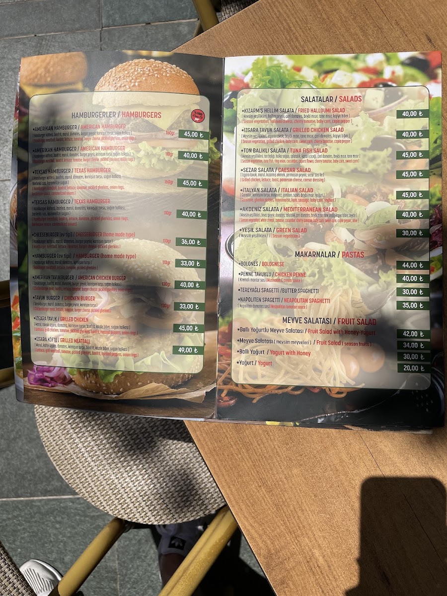 Çınaraltı Cafe & Bistro menu board