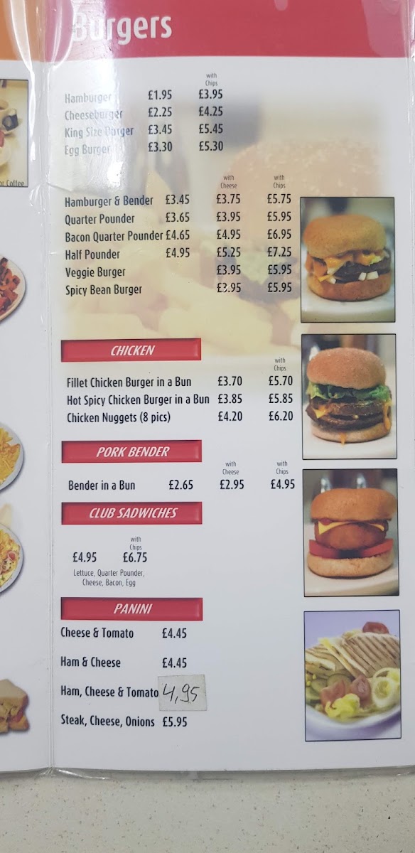 Valley Cafe restaurant menu board