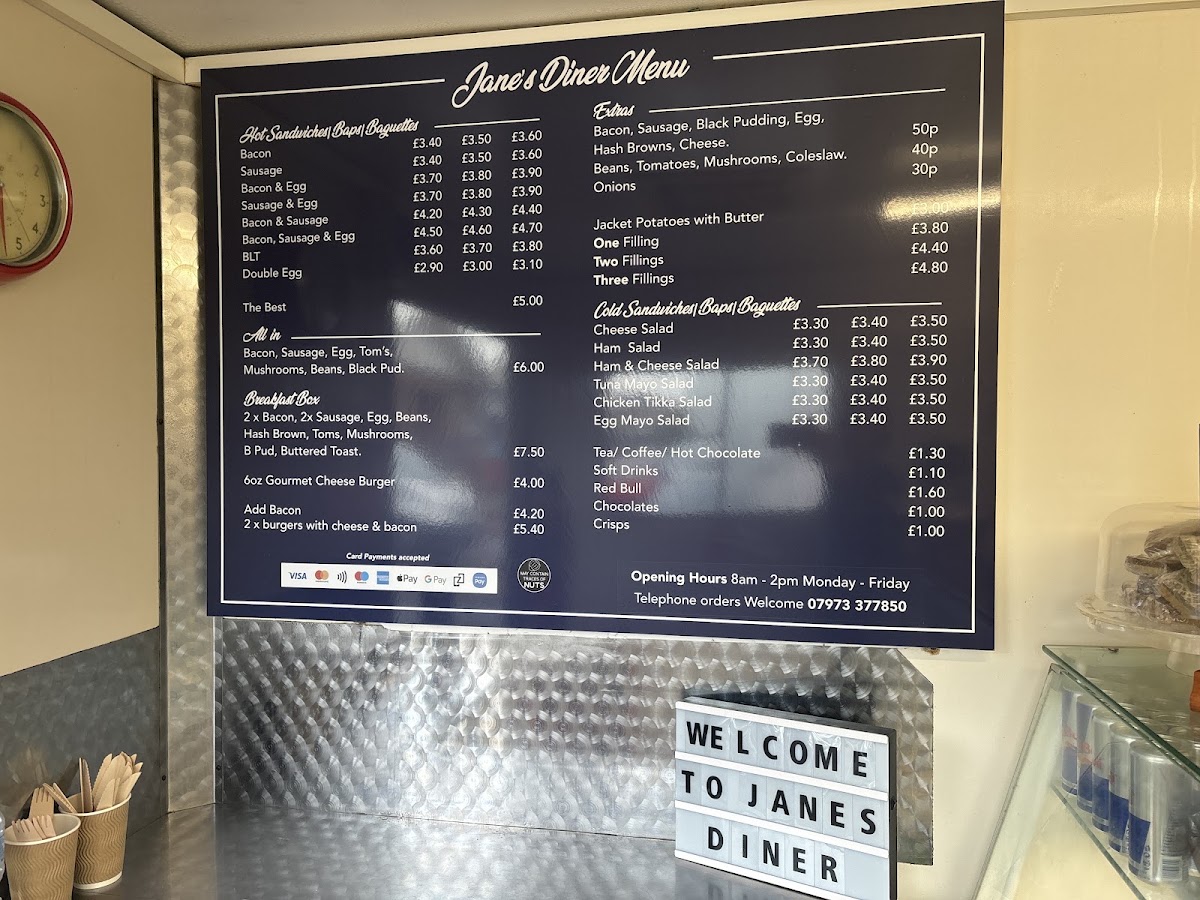Jane’s Diner menu board