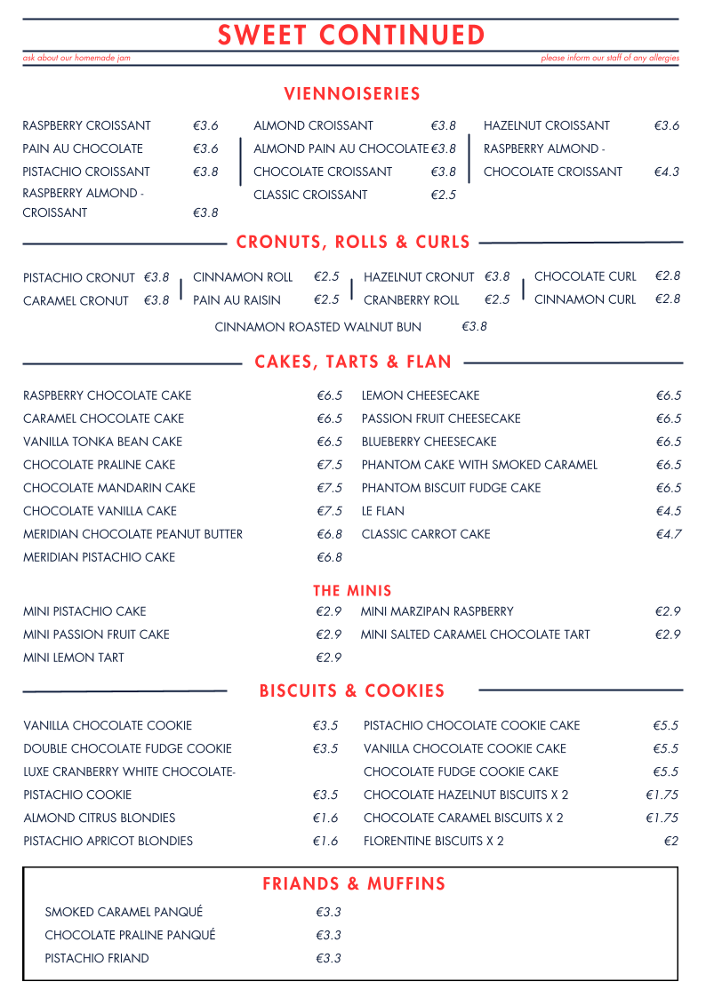 SUNDAY IN SCOTLAND menu board