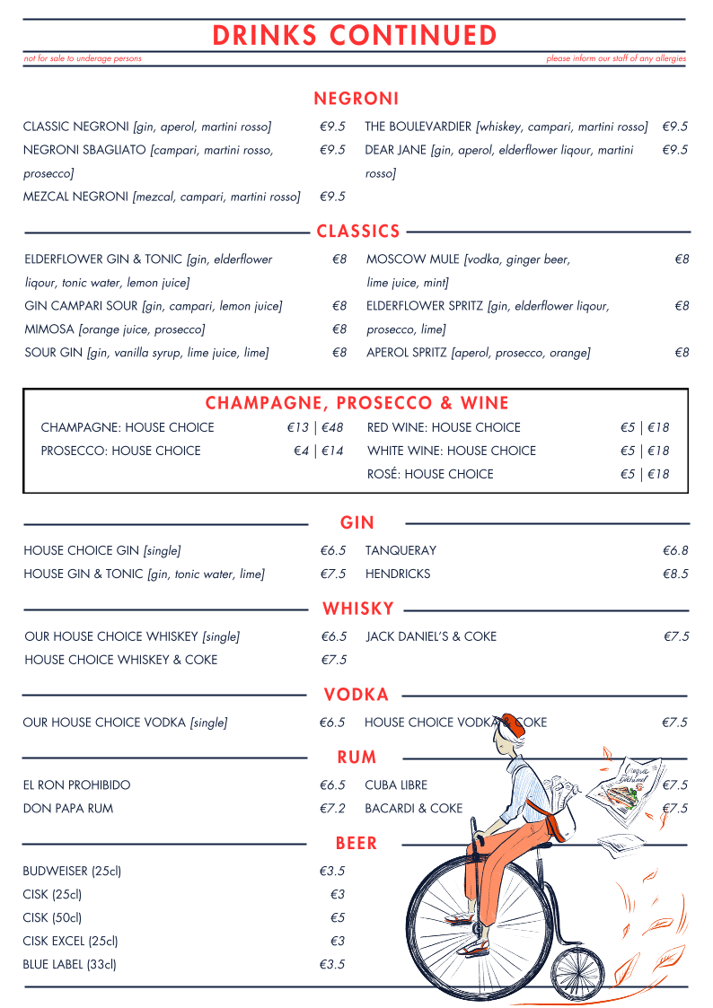 SUNDAY IN SCOTLAND menu board
