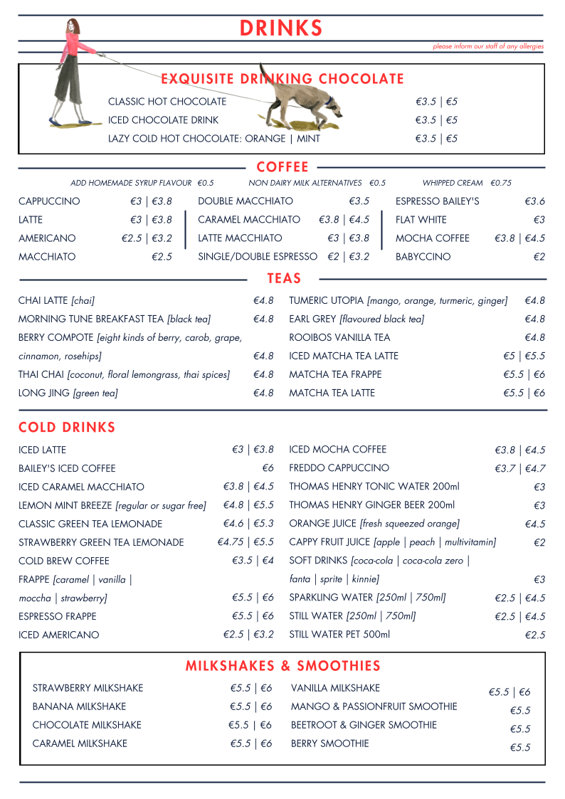 SUNDAY IN SCOTLAND menu board