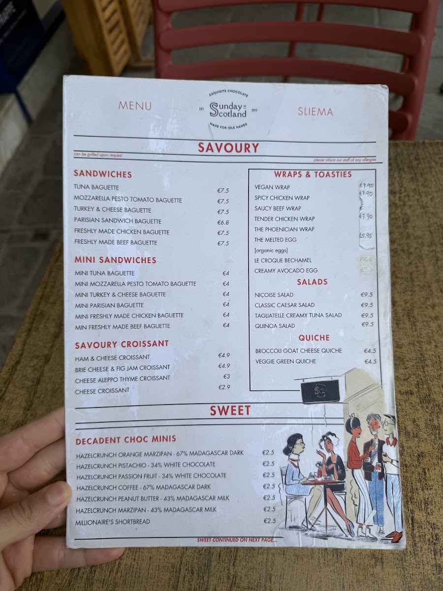 SUNDAY IN SCOTLAND menu board