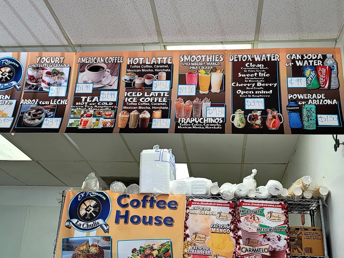 El Rincon La Chulis menu board