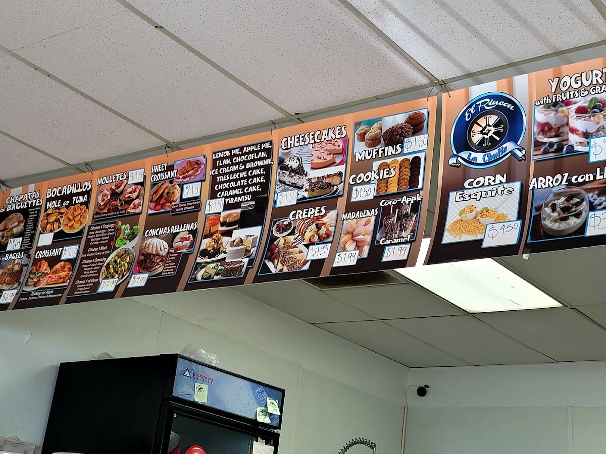 El Rincon La Chulis menu board