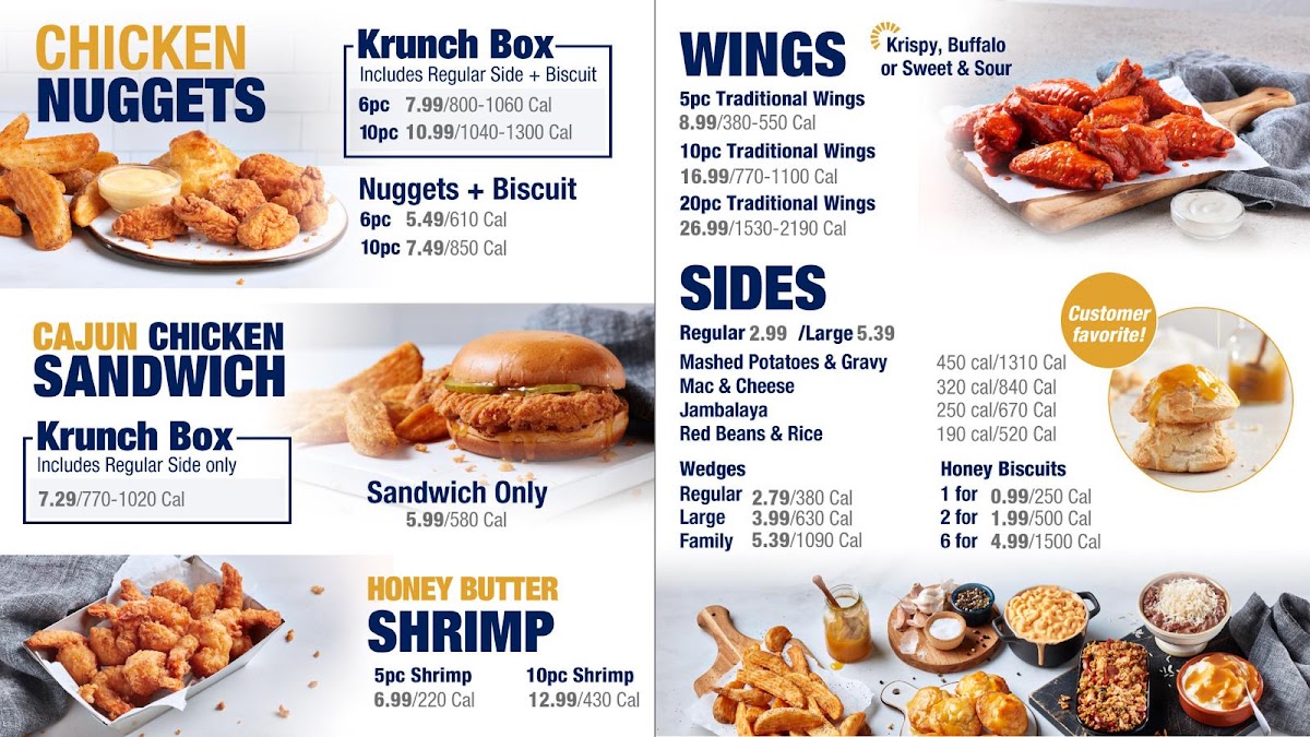 Banana House/ Krisby Krunchy chicken menu board
