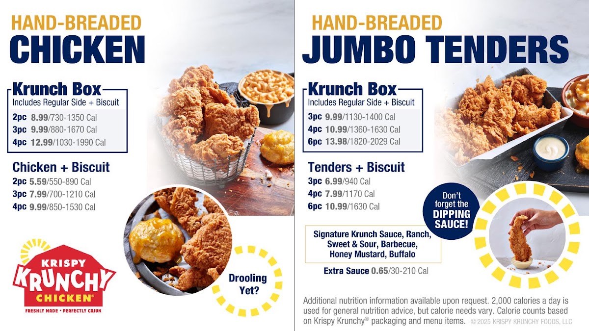 Banana House/ Krisby Krunchy chicken menu board