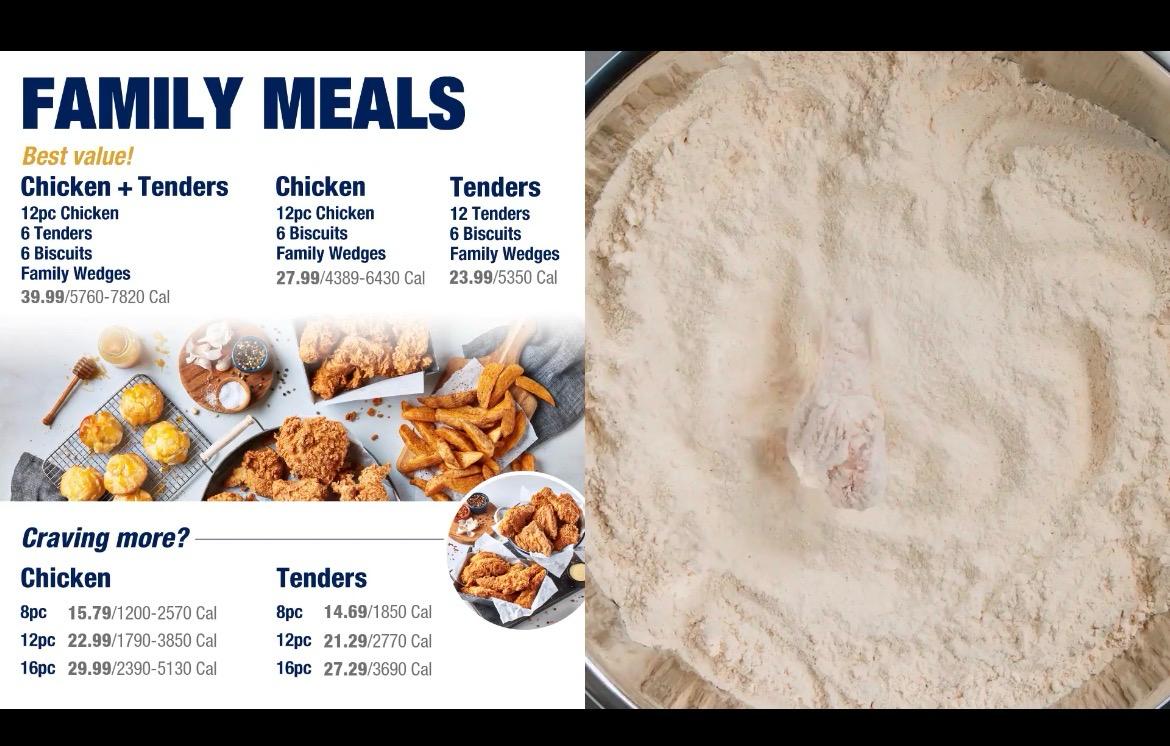 Banana House/ Krisby Krunchy chicken menu board