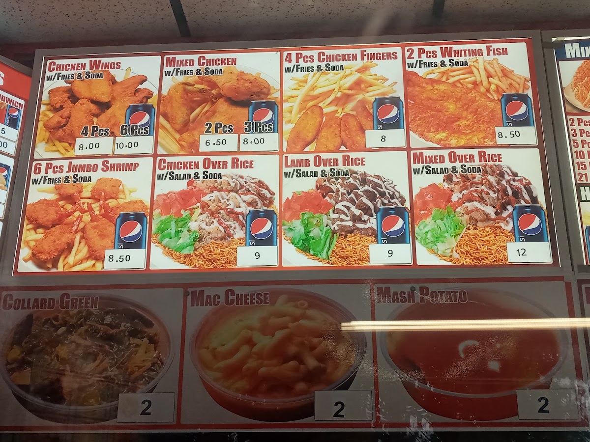 New York Fried Chicken menu board