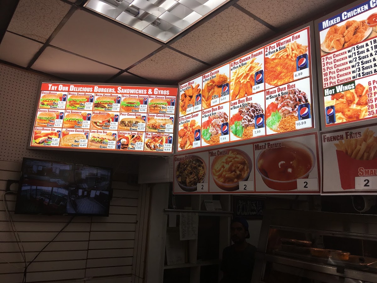 New York Fried Chicken menu board