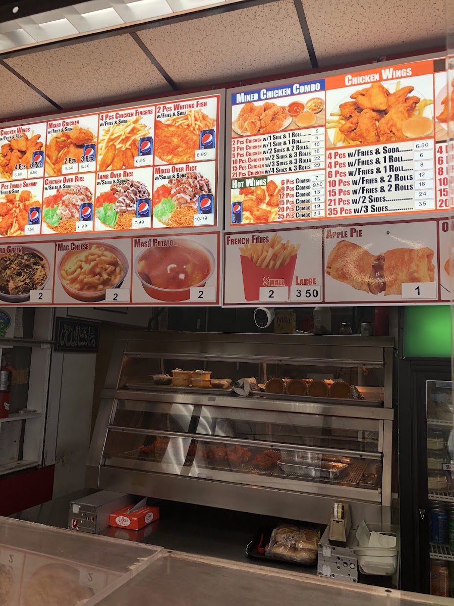 New York Fried Chicken menu board