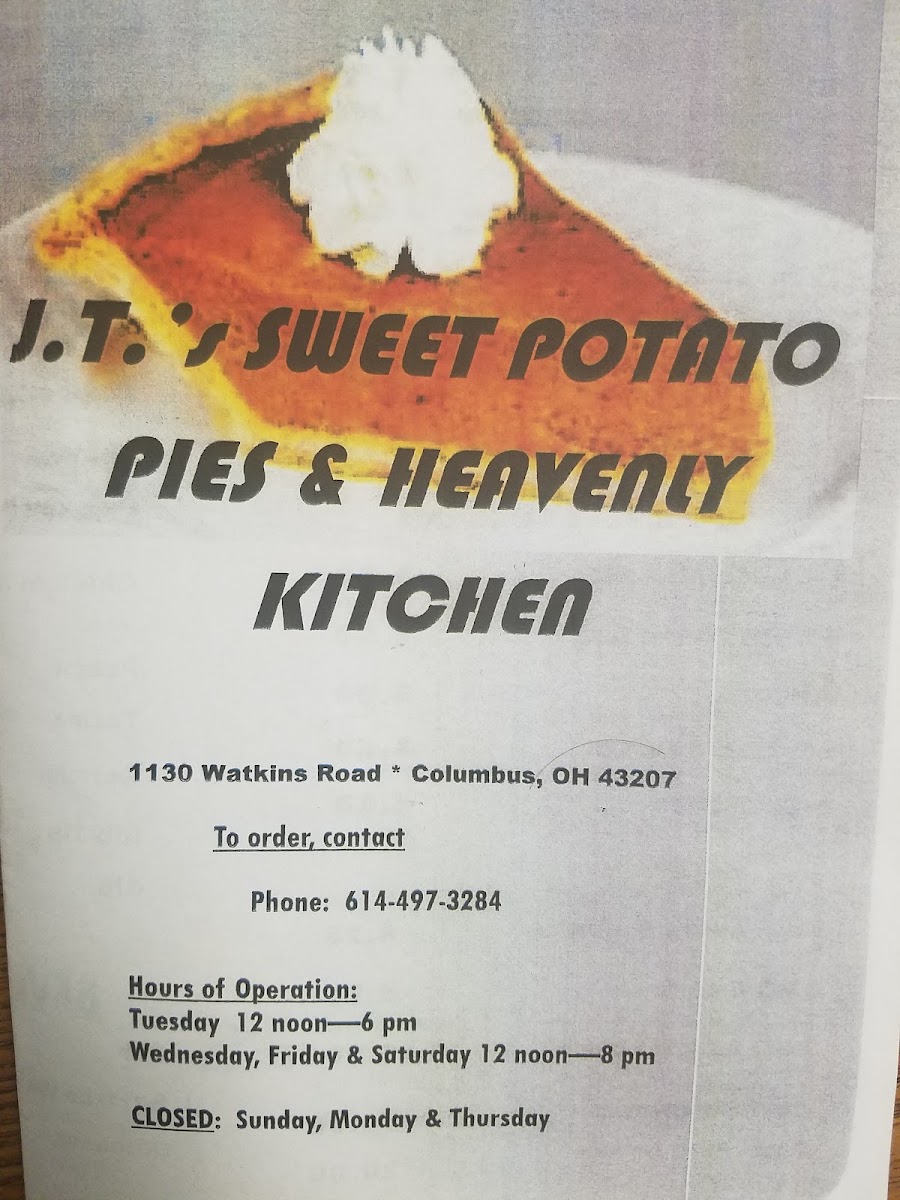 J.T.'s Sweet Potato Pies & Heavenly Kitchen