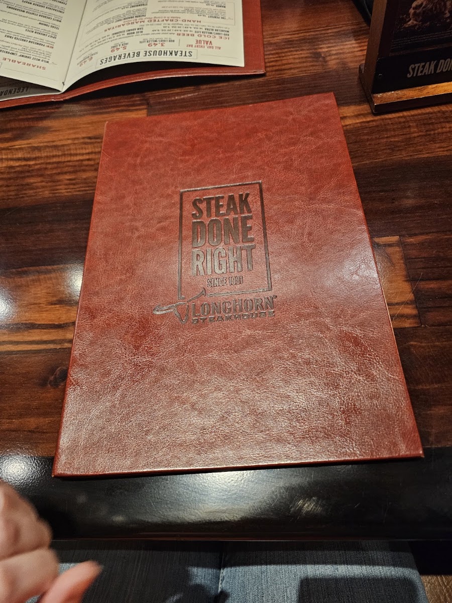LongHorn Steakhouse menu board