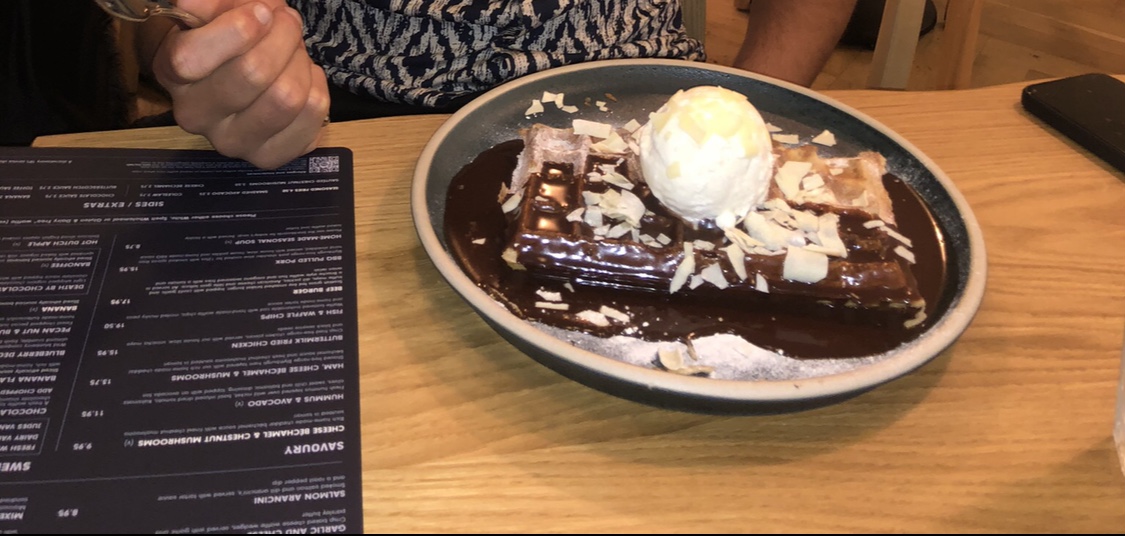 The Waffle House - Harpenden menu board