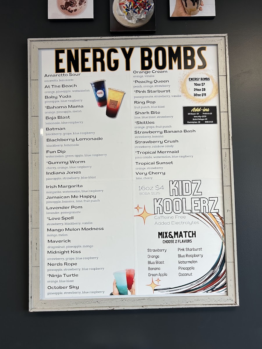Energy Spot Avon menu board