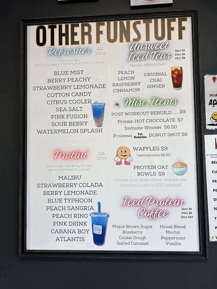 Energy Spot Avon menu board
