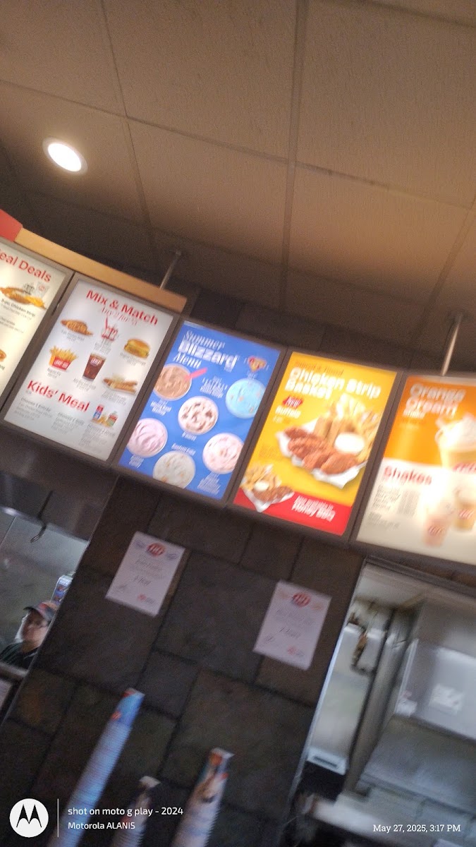 Dairy Queen Grill & Chill menu board