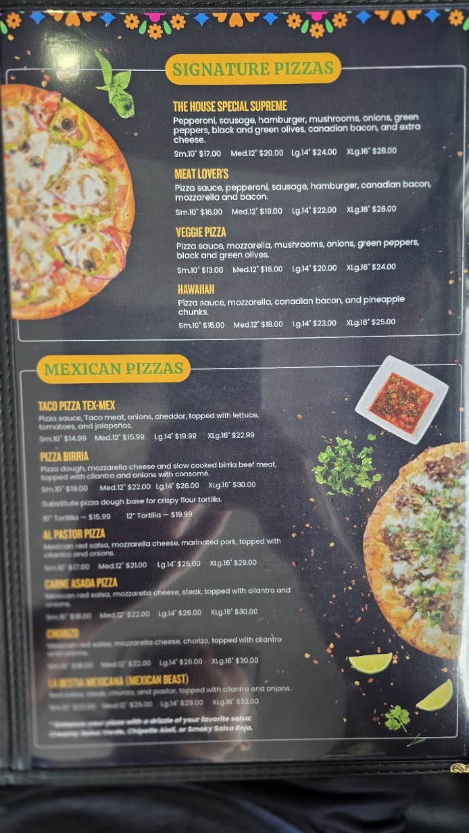 TACOS VS PIZZA menu board