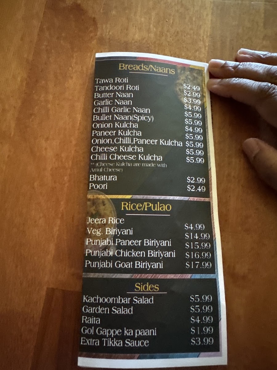 Jalebi Baby (Taste of Punjab) menu board