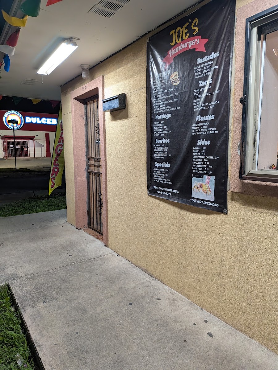 Joe’s Hamburger Stand menu board